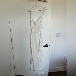 Meshki Adela Cowl Midi Dress with Pearl Trim